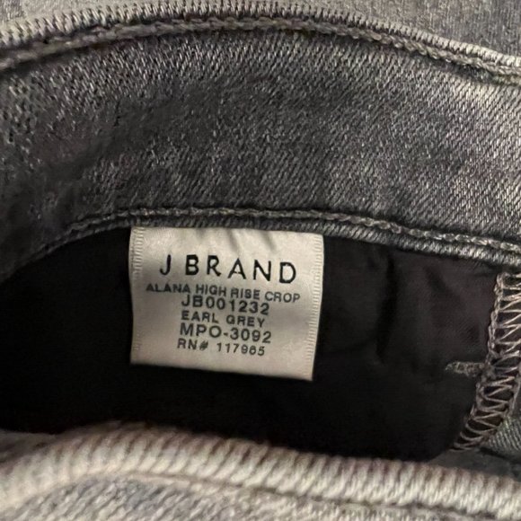 J Brand Alana High Rise Crop Earl Grey Jeans Size 26 - Picture 5 of 9